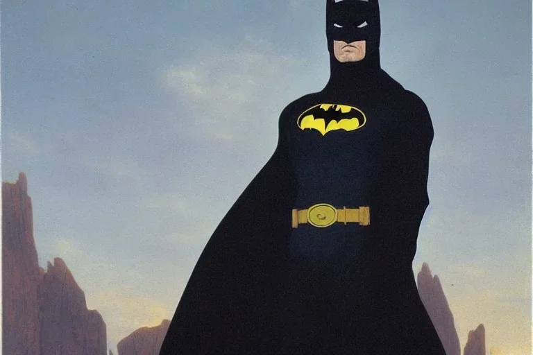 Portrait of Batman painted by Caspar David Friedrich