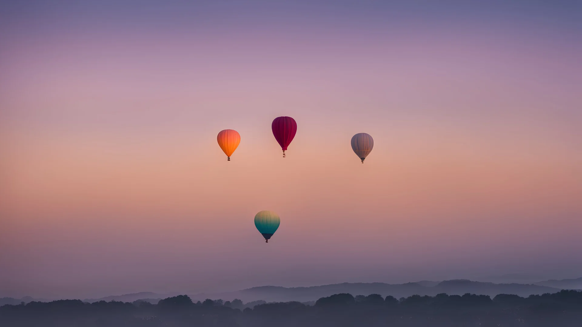 balloon with colors before sunrise