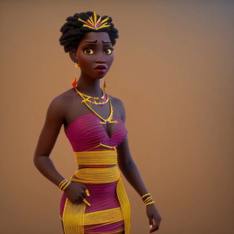 kente african bride model, full body, cinema 4d, octane render, high detail