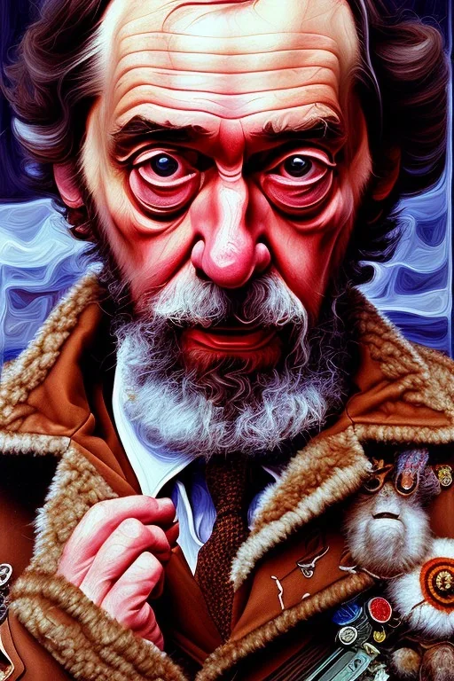 a painting of stanley kubrick, by lucian freud, textured, anatomically correct, beautiful perfect face, sharp focus, highly detailed. desolate background. the royal tenenbaums aesthetic