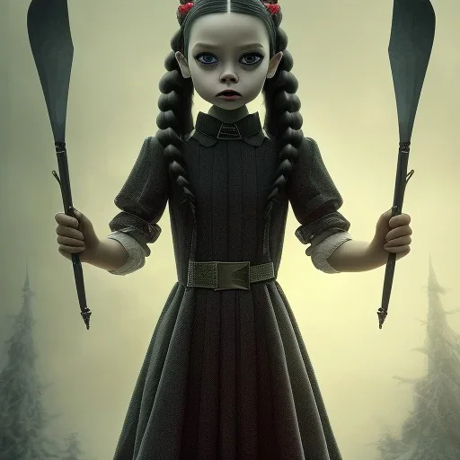 Jenna ortega wednesday addams gotik makyaj saç orgü mdjrny-v4 style