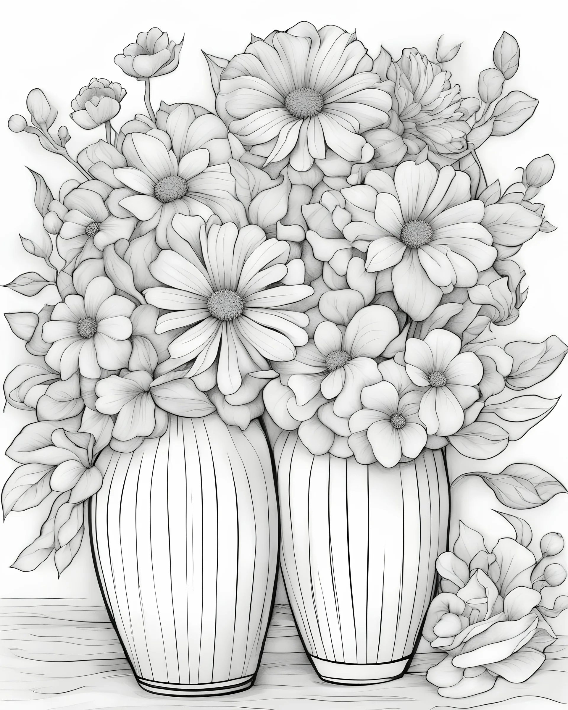 beautiful drawing of flower vase - Clip Art Library
