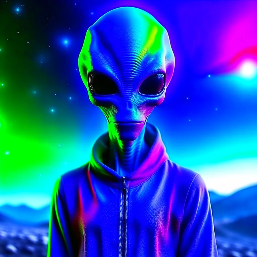 Imagine an alien from another galaxy, similar to humans, who (((does not have a big head))), (((does not have big eyes))). With contrasting colored clothing