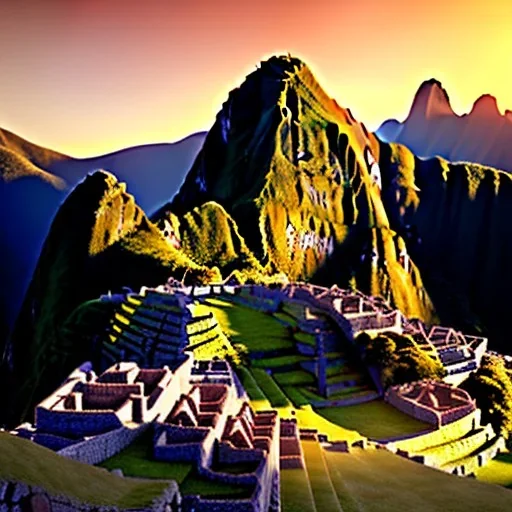 Machu Picchu, sunset