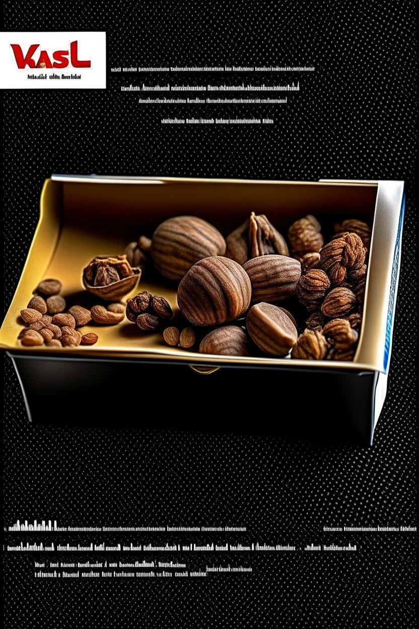 A box on a wooden table in a product photography location surrounded by pieces of walnut