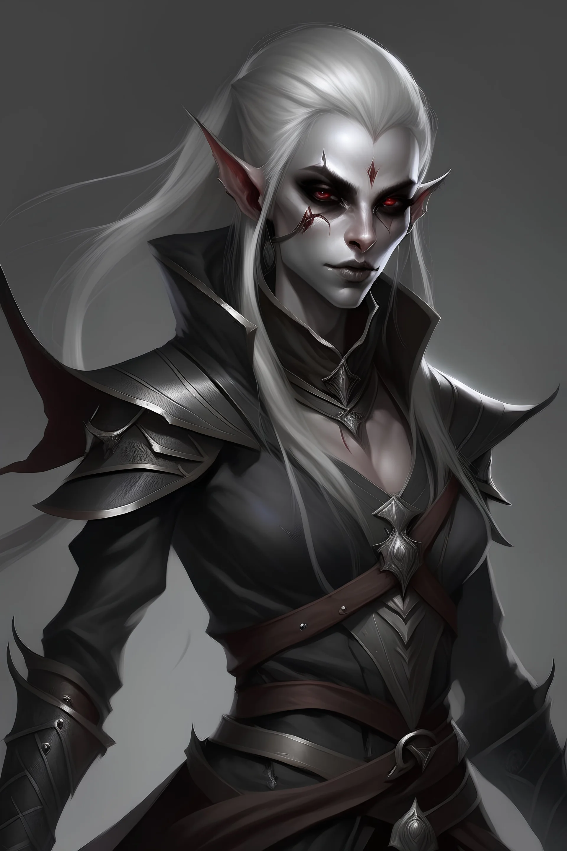 Female dark Gothic high elf rogue