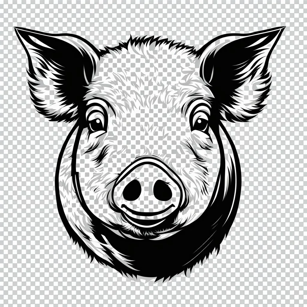 vector illustration of a pig