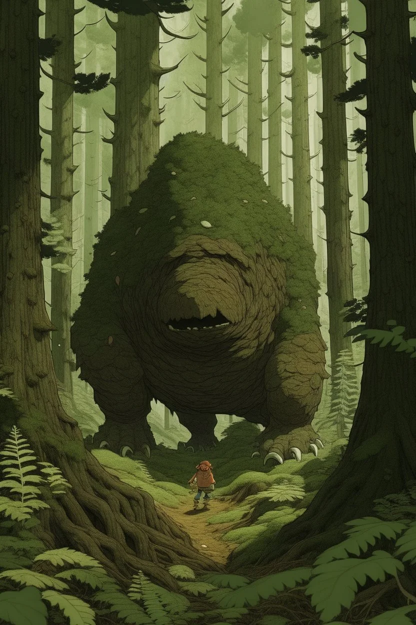 giant hiding in the woods