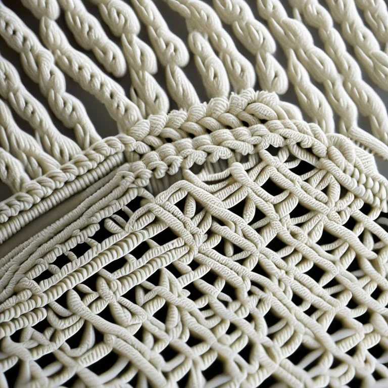 Fabrics texture macrame plat flat