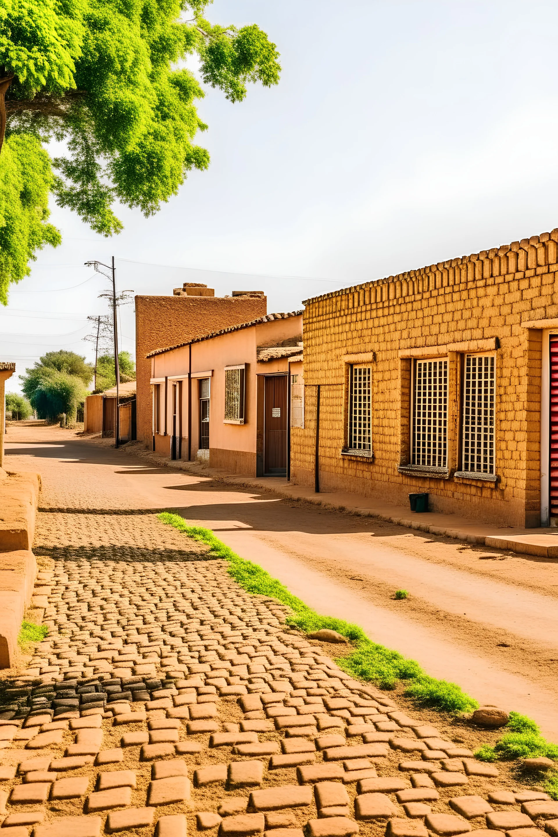 Sudan, muslim country, streets and brick homes, no people