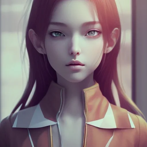 Anime, female student studying on window,perfect face, cool face, ultra detail, unreal engine 5, cinema4d, sun light, studio lighting --ar 1:1 --v 4