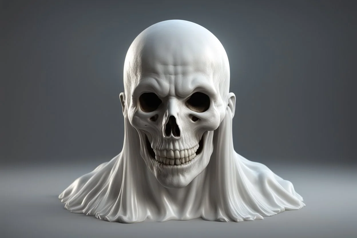 ghost head floating with no neck or body, 8k, high detail, smooth render, down-light, unreal engine