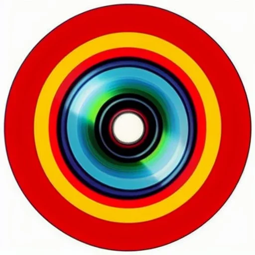 Album art cover, fisheye effect, light, flat shapes, abstract