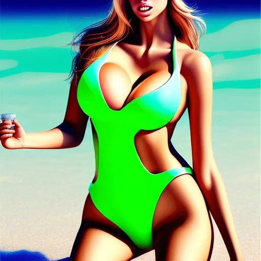 fullbody portrait of voluptuous young Charlotte Mckinney in swinsuit Diego Velázquez style