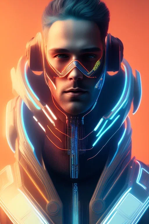 cyberpunk, head, men, portrai, tron