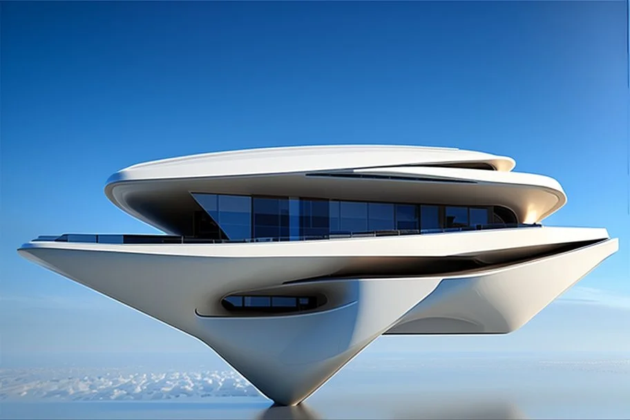 Edificio, estilo Zaha Hadid, ventanas de vidrio, Arte digital, calidad ultra, 8k, 3D