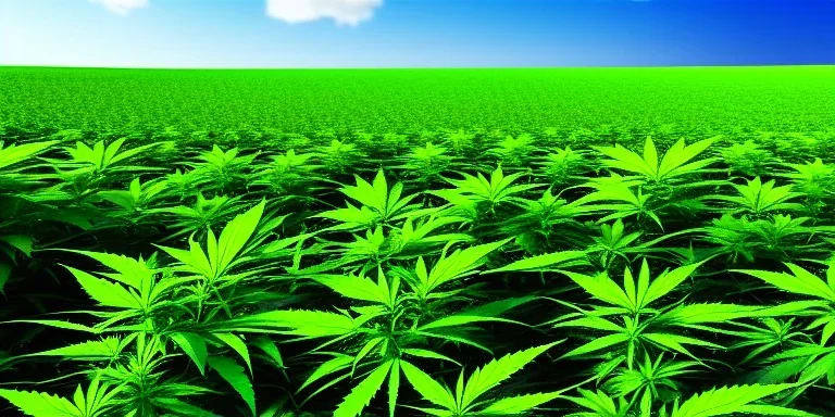 magnificent, realistic, colorful, epic, ray tracing, cinematic, 8k, HD, Ultra High Definition, photo film, film grain, high quality marijuana plant field