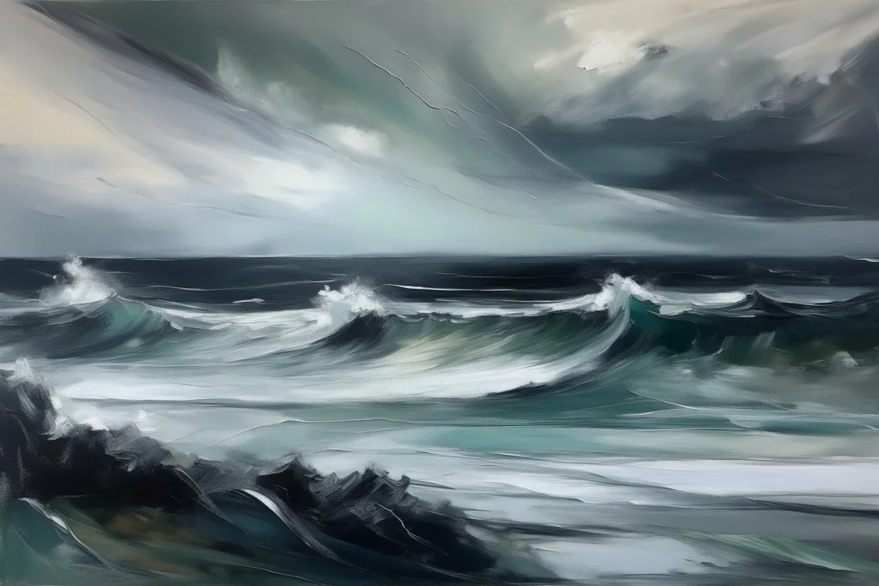 Abstract painting of a seascape