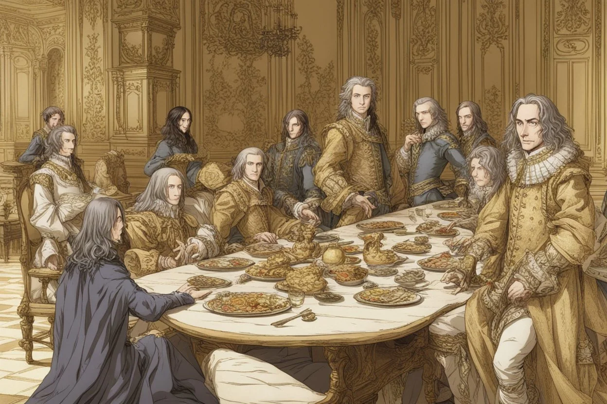 ministres du roi et le roi assis autour d’une longue table a versailles