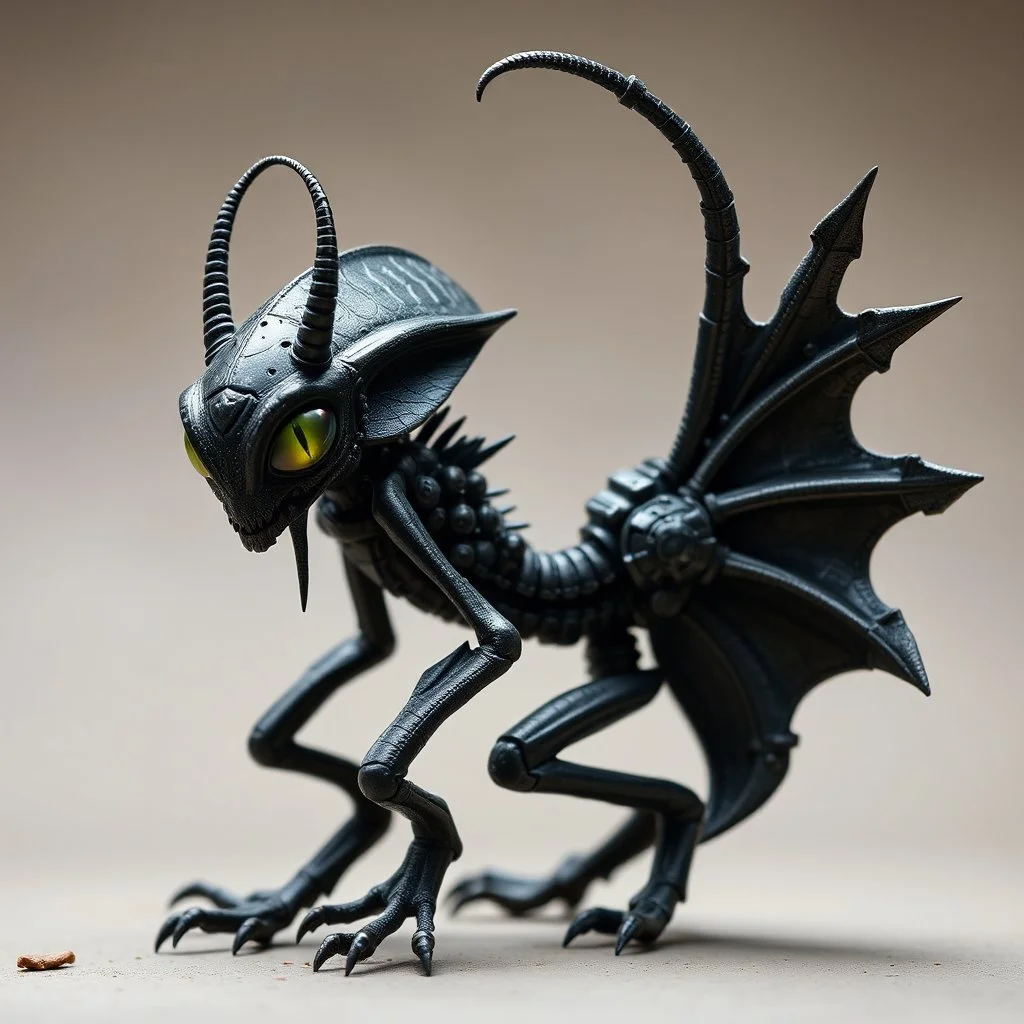 Black alien gremlin treant Robot