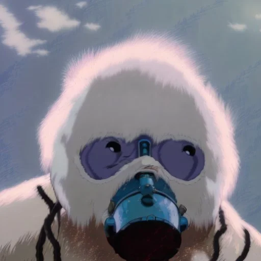 A Yeti with a gas mask