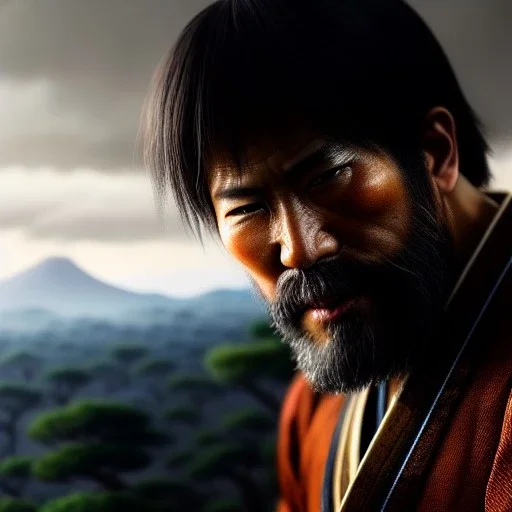 Ultra detailed fullbody Portrait in oil on canvas of Ghost Of Tsushima scenery,intense stare,extremely detailed digital painting, extremely detailed face,crystal clear Big eyes, mystical colors ,perfectly centered image, perfect composition, rim light, beautiful lighting,masterpiece,8k, stunning scene, raytracing, anatomically correct, in the style of robert e howard and Ken Kelley and Ohrai Noriyoshi and Simon Bisley and tomzj1