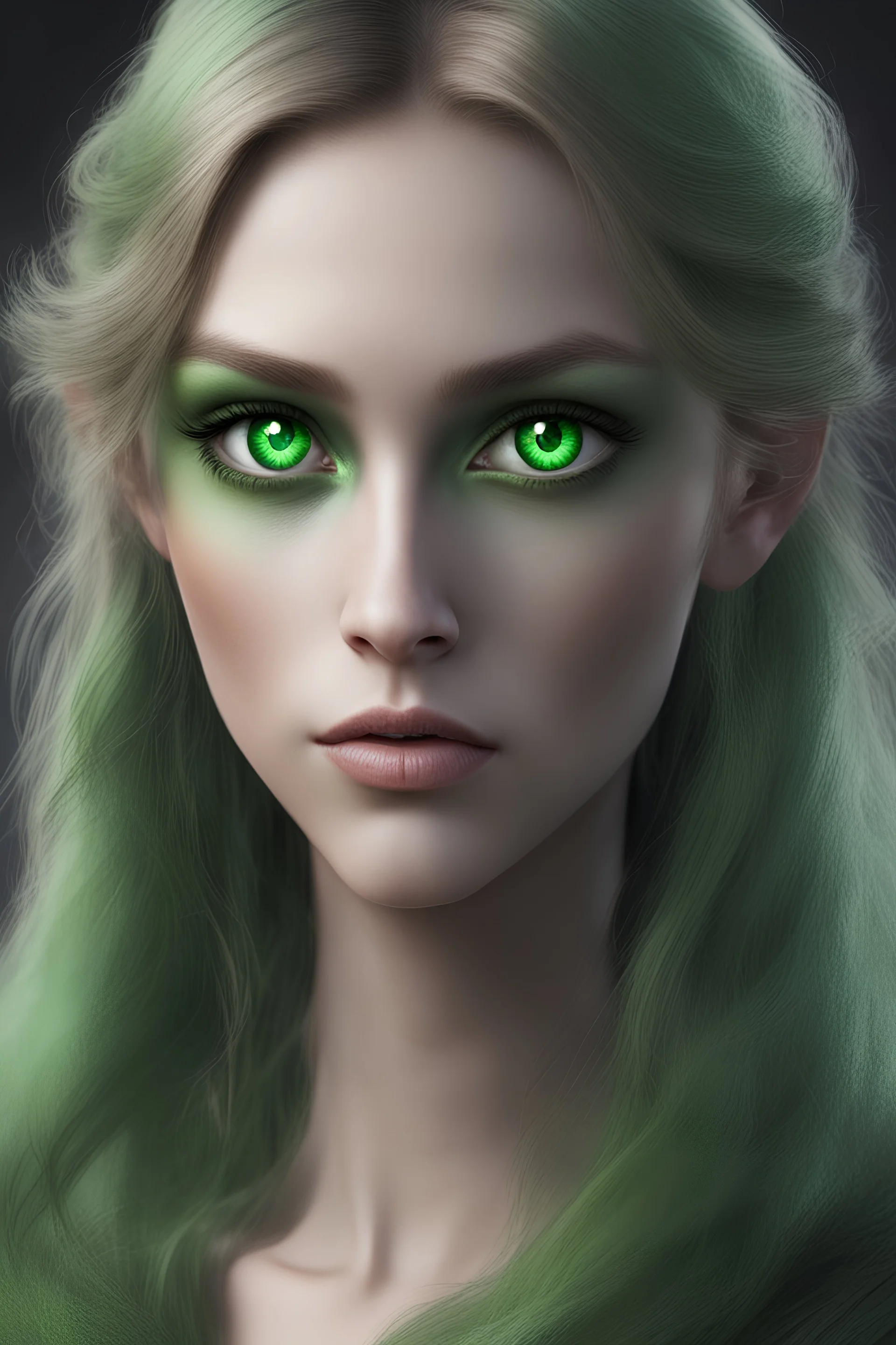 Female familiar green eyes