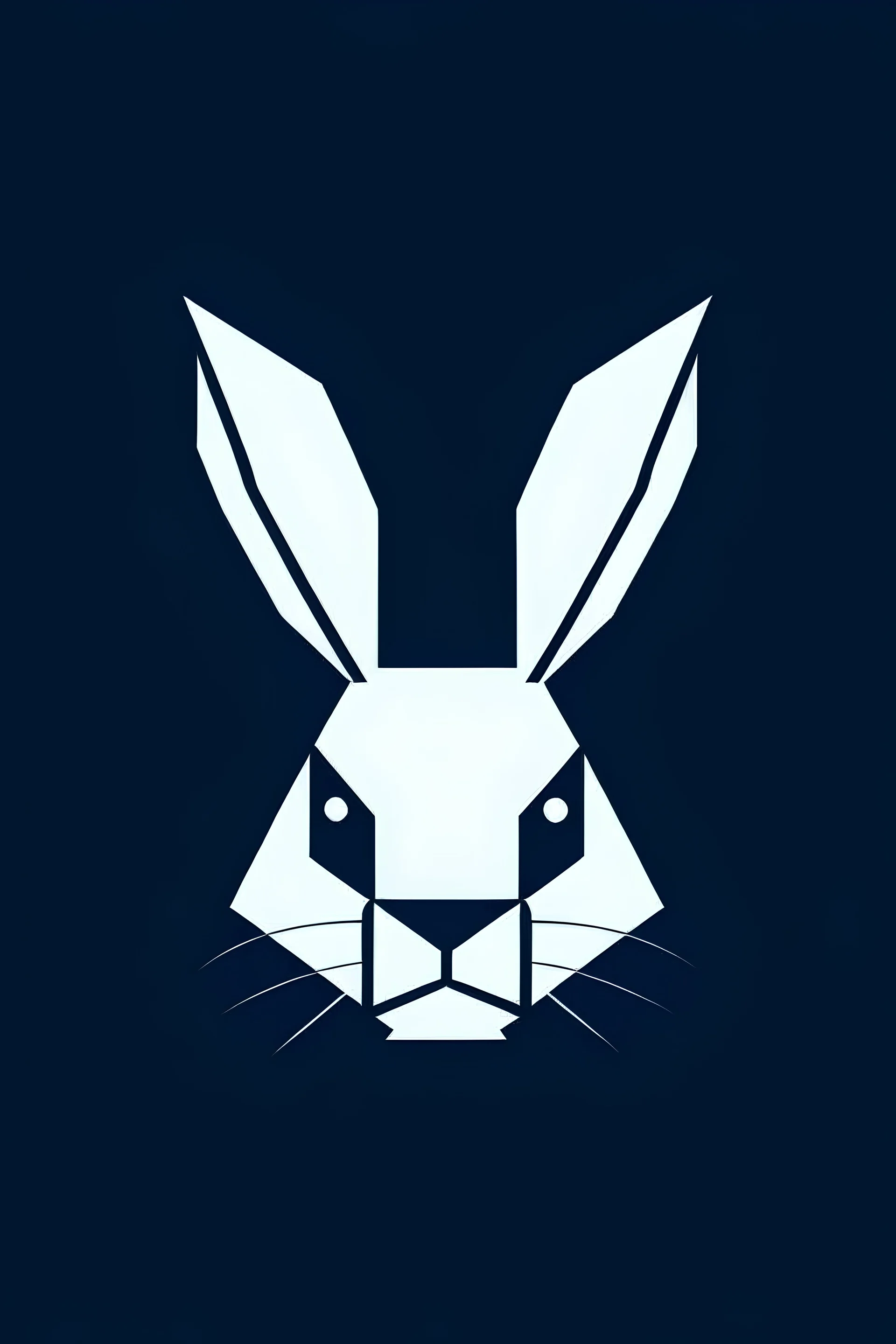 jednoduche logo zajačej hlavy z piatich geometrických tvarov