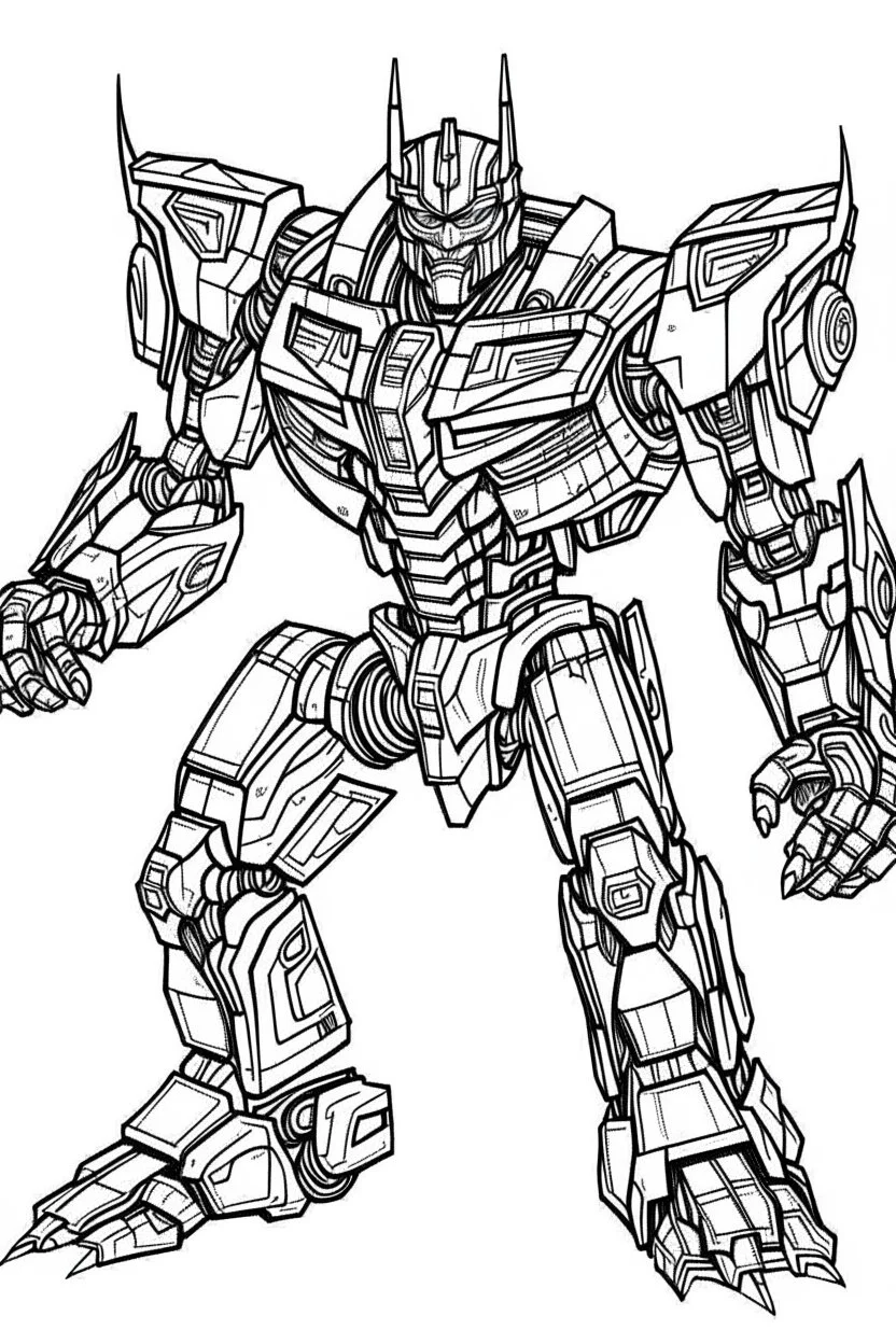 out line art of super transformers robots colouring pages with white background ,skech style ,full body.only use outline,mandala style,clean line art,white background,no shadow and clear and well outlined