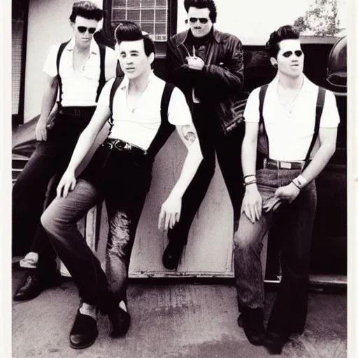 a 50s Greaser ROCK BAND