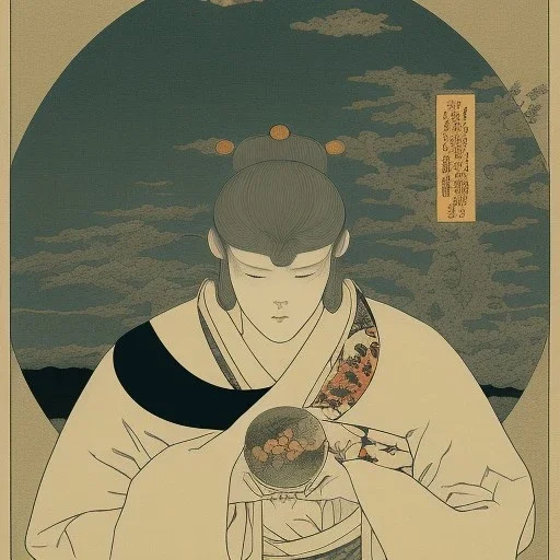 Ukiyo-e Style , yin and yang