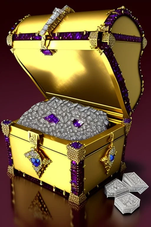 treasure chest full of diamonds jewellery and gemstones