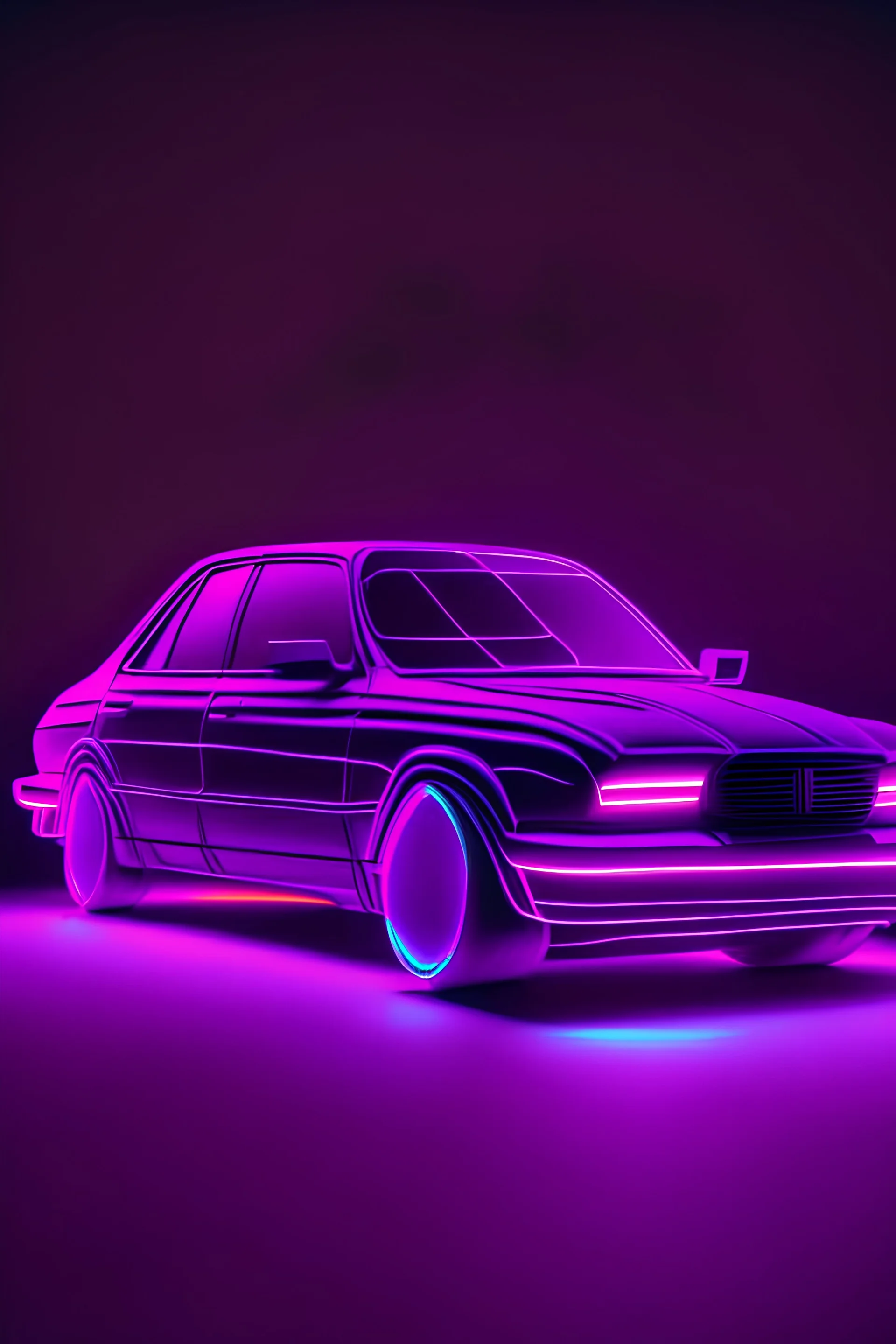 Sedan Car , animated, neon, purple, 4k