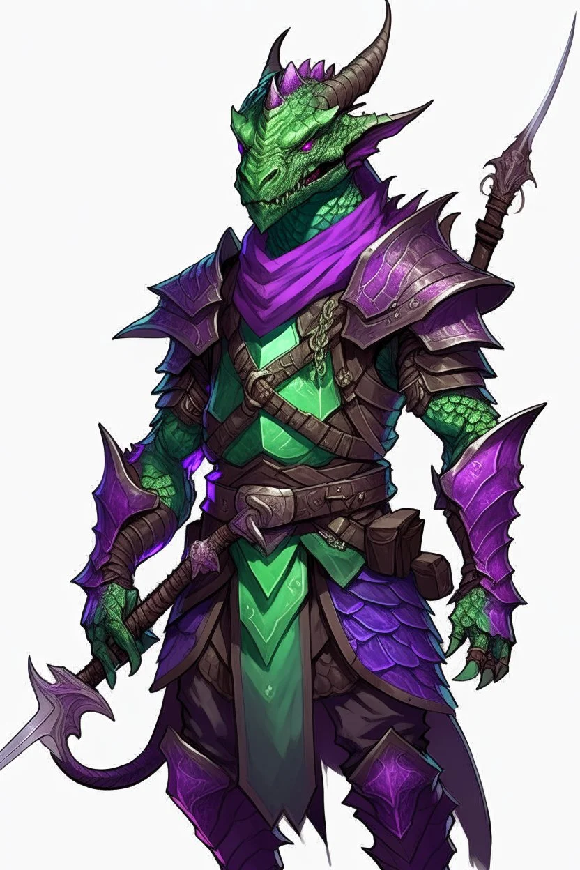 purple and green iridescent dragonborn ranger dnd