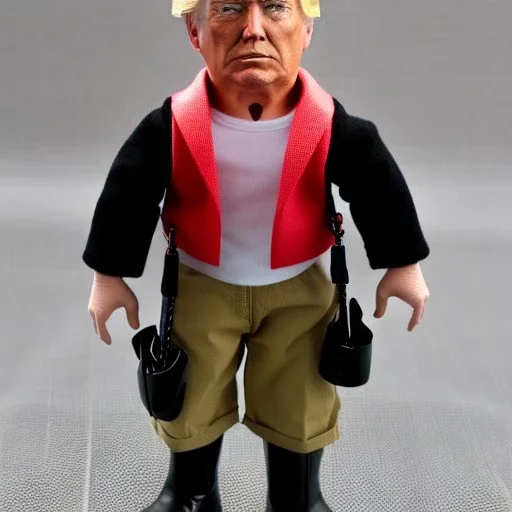 Donald Trump scar cheek g.i. joe doll wearing black boots
