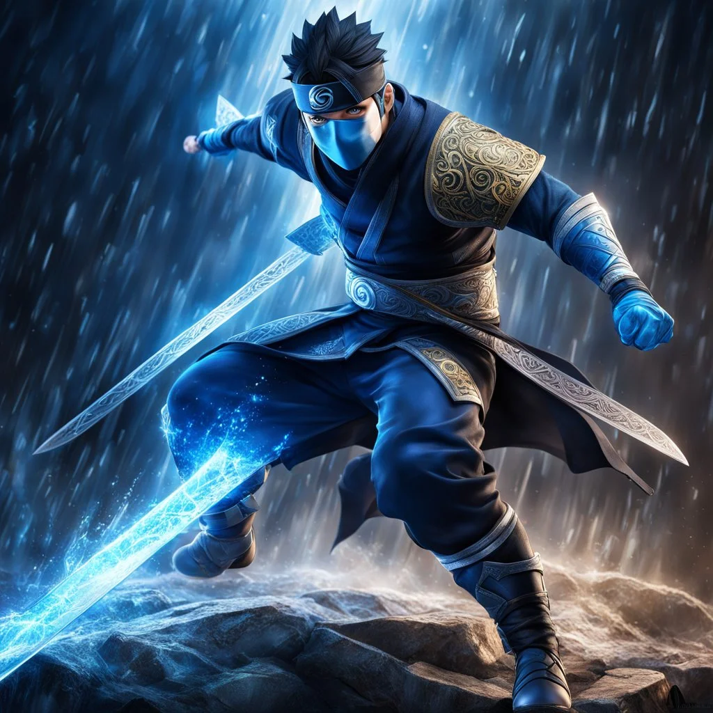 Fhoto full body, reality, Raw, naruto vs sub-zero, super magic storm, mortal combat, light eye, fight digital art, sword, intricate details, powerful composition, captivating, , trending on artstation, sharp focus, studio photo, intricate details, highly detailed, by addiedigi