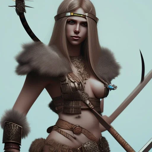 Barbarian, photorealistic, anime