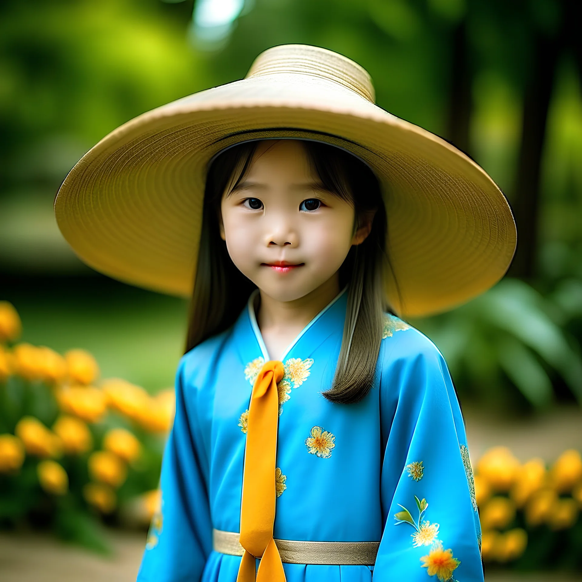 Vietnamese girl with conical hat and Ao Dai