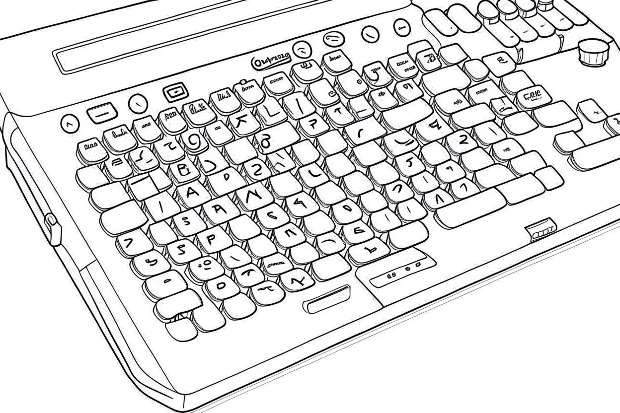 keyboard coloring page