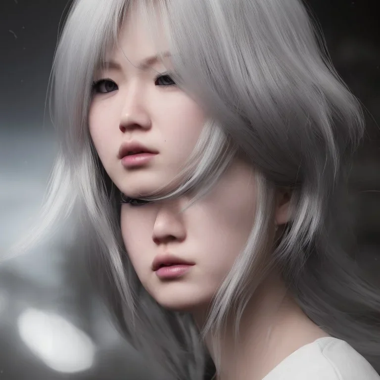 hitomi tanaka, dress white, long black hair, realistic, intriacte detail, sci-fi fantasy style, volumetric lighting, particales,highly detailed,cinamatic, deep colours,8k