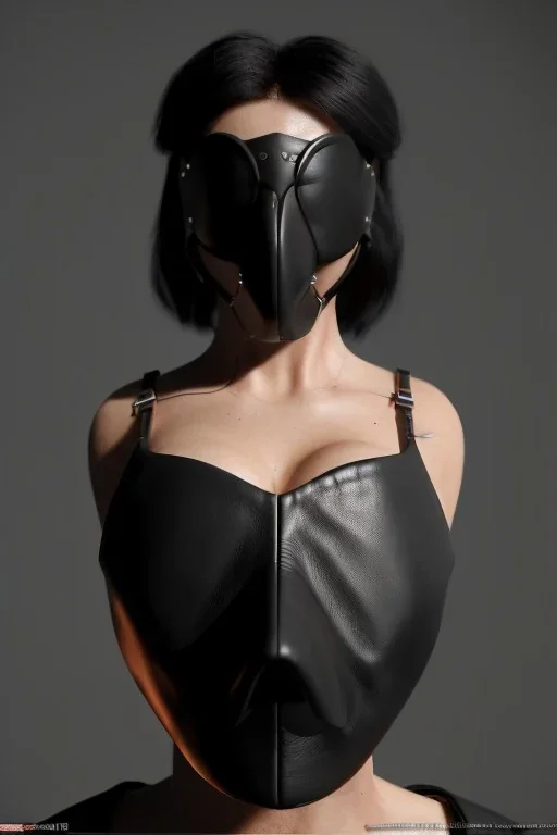 executioner in black leather, mature woman, skintight eye mask, busty, cleavage, evil, angry, bdsm, 8k,dark,