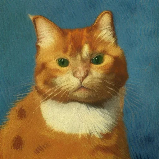 Portrait of a cat by Van Gogh