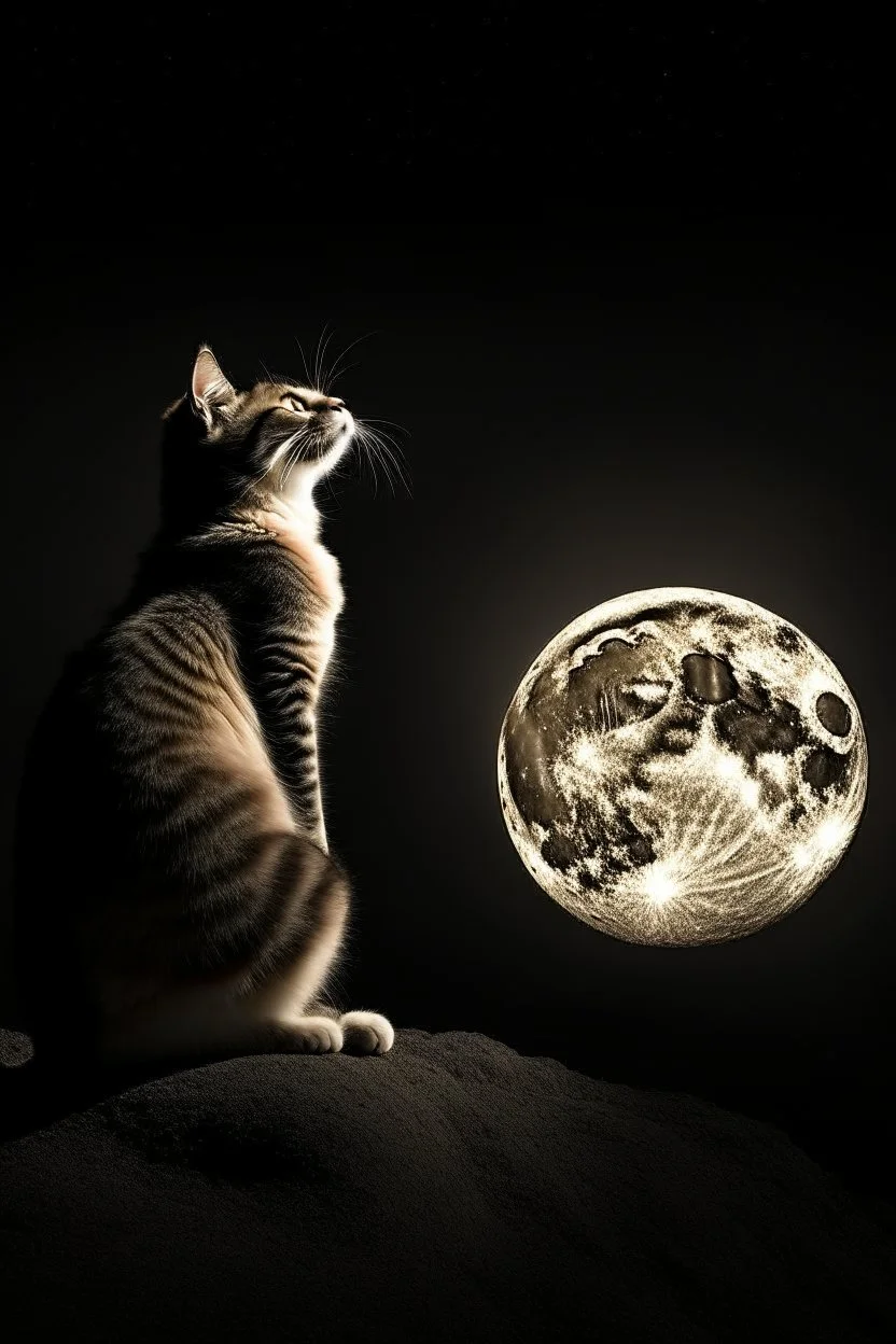 a cat howling at the moon