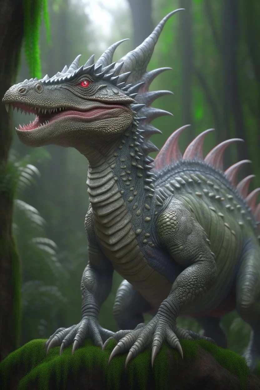 Dinosaur dragon alien , 3d 4k octane render, lifelike, photorealistic, artstation, illustration, smooth, sharp focus, ornate, intricate, complex, highly detailed, digital painting, smooth, art by tom bagshaw, akihiko yosh