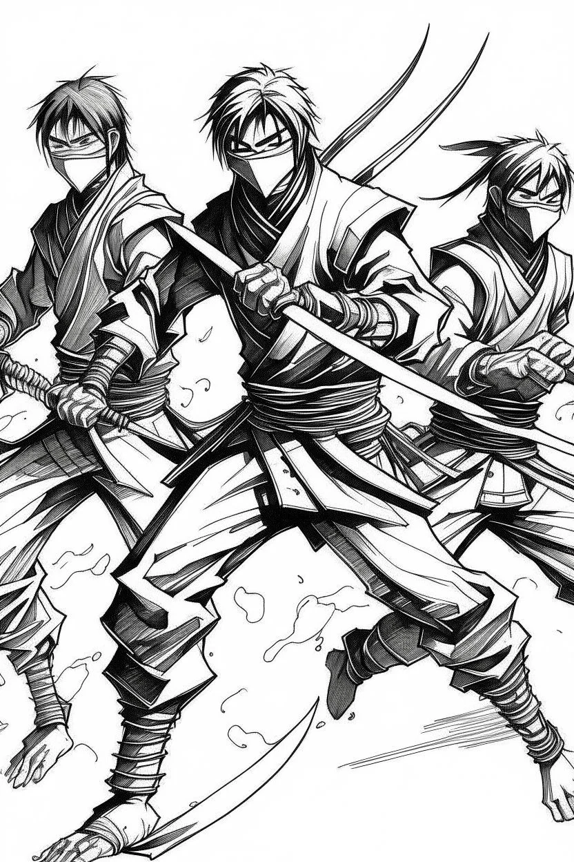 ninja, manga drawing