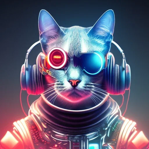 Gato DJ cyberpunk