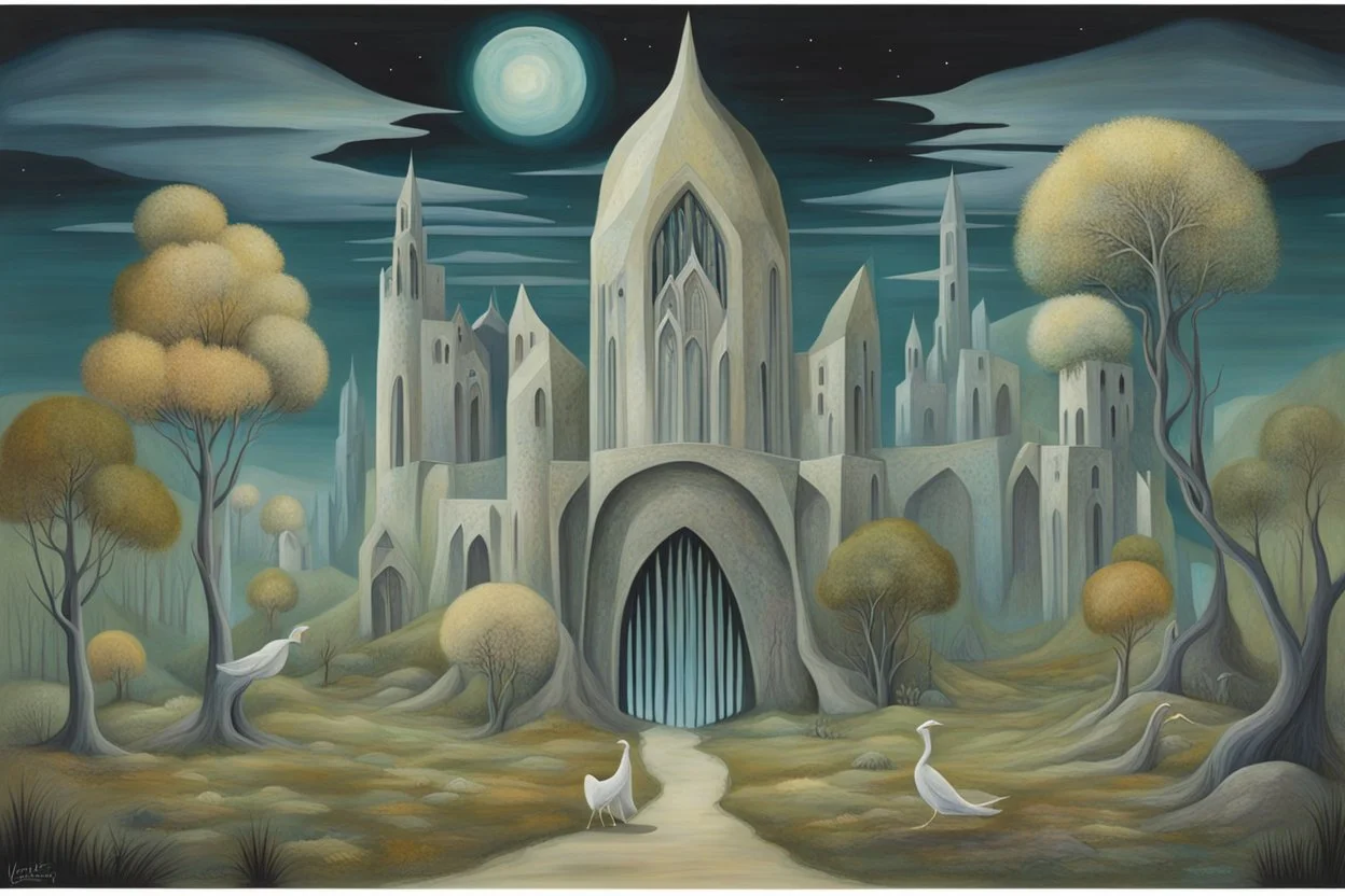 whispering ruins by artist "Kate Lycett",by artist "Leonora Carrington"