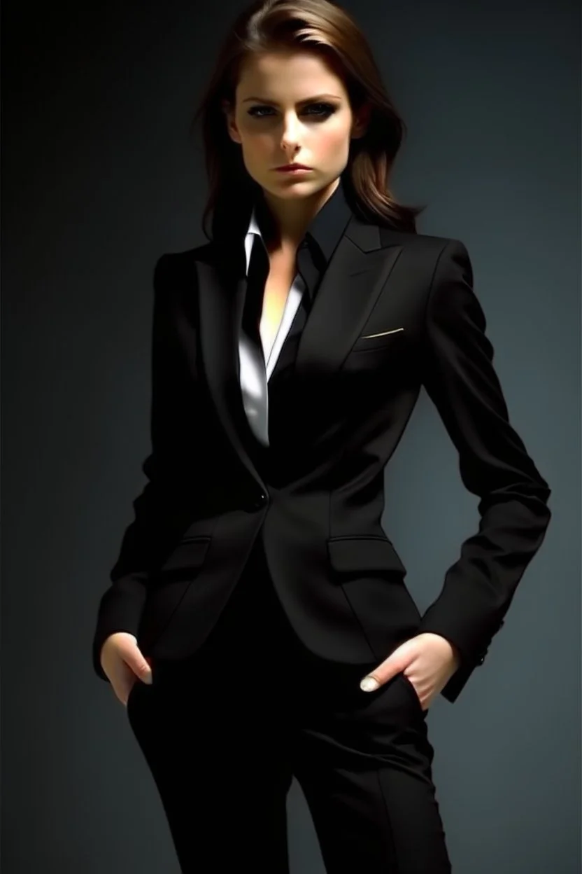 hot woman in black suit i said hot make her hotter hotter