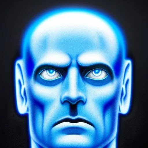 ultra detailed fullbody portrait of Doctor Manhattan , extremely detailed digital painting, intrincate, extremely detailed face,crystal clear Big eyes, in the style of Ashley Wood, mystical colors , perfectly centered image, perfect composition, rim light, beautiful lighting, 8k, stunning scene, raytracing