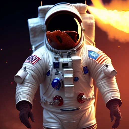 astronaut burning barbecue unreal engine 5, octan render